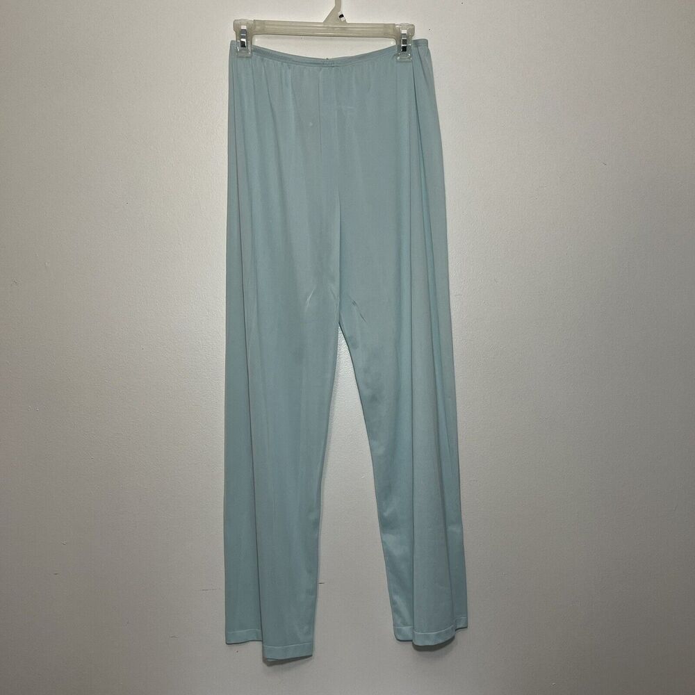 VTG Vanity Fair 90-107 Lingerie Silky Nylon Loungewear Pajama Set Azure Mist M - Picture 3 of 5